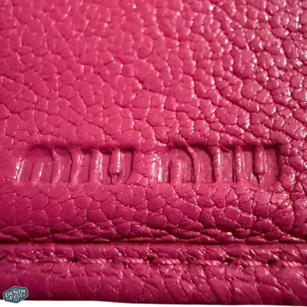 Miu‎ Miu Pink Bicolor/Two Tone Leather Continental Flap Snap Long Wallet
